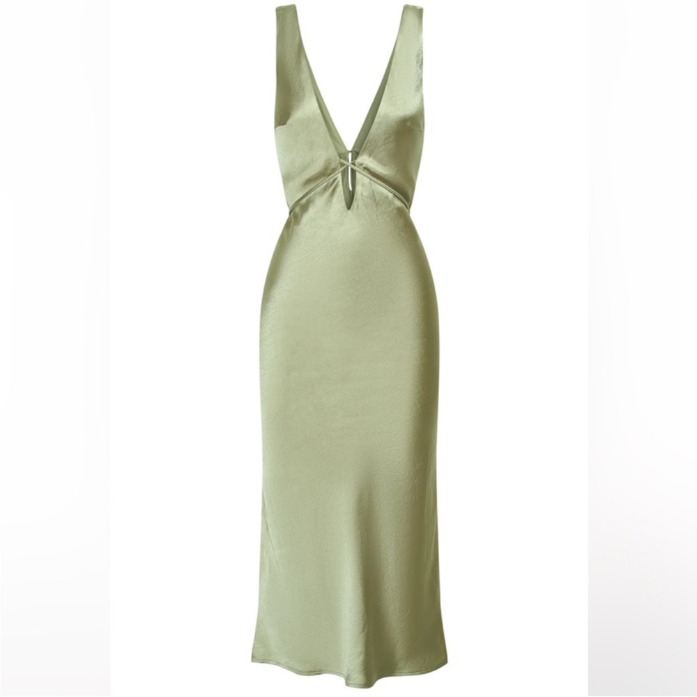 Meshki Elouise Tie Around Satin Midi Dress - Picture 3 of 6